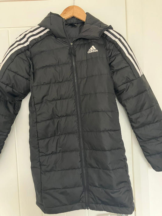 Adidas Men's Black Puffer Jacket with Hood