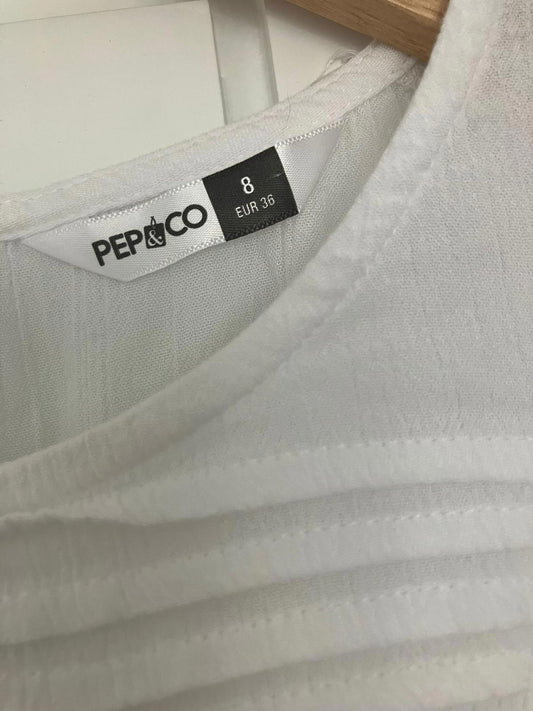 Lovely White Eyelet Detail Blouse - Size 8