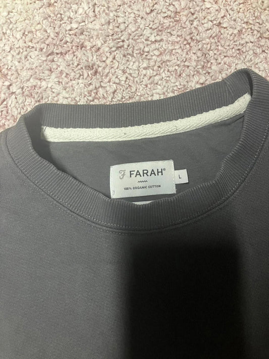 Farah Dark Grey Organic Cotton Sweatshirt L