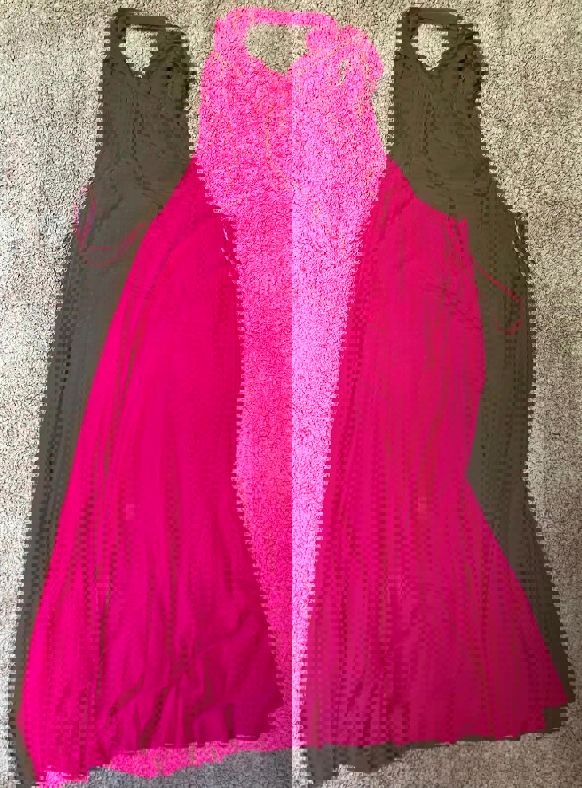 River Island Pink Halter Neck Knee-Length Dress