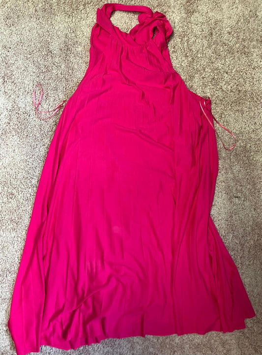 River Island Pink Halter Neck Knee-Length Dress