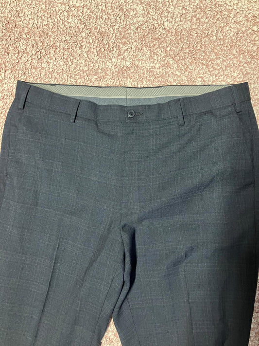 M&S Men's Navy Wool Blend Dress Pants, Size 38" Long