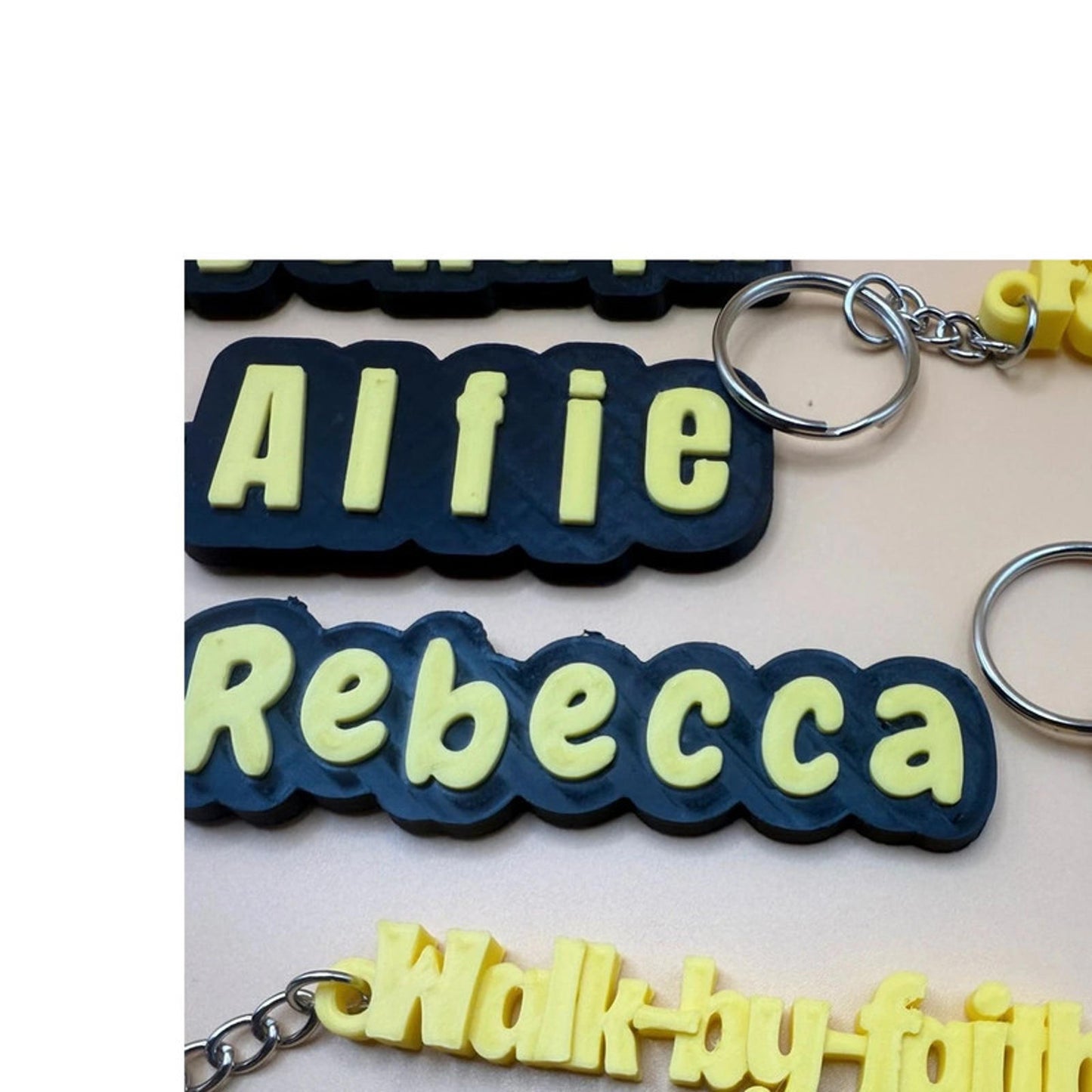 Personalised 3D Printed Name Keychain – Custom Key Ring Gift (up to 10 letters)