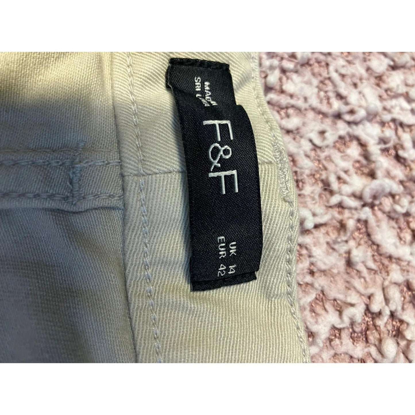 F&F Beige Chino Shorts UK 14