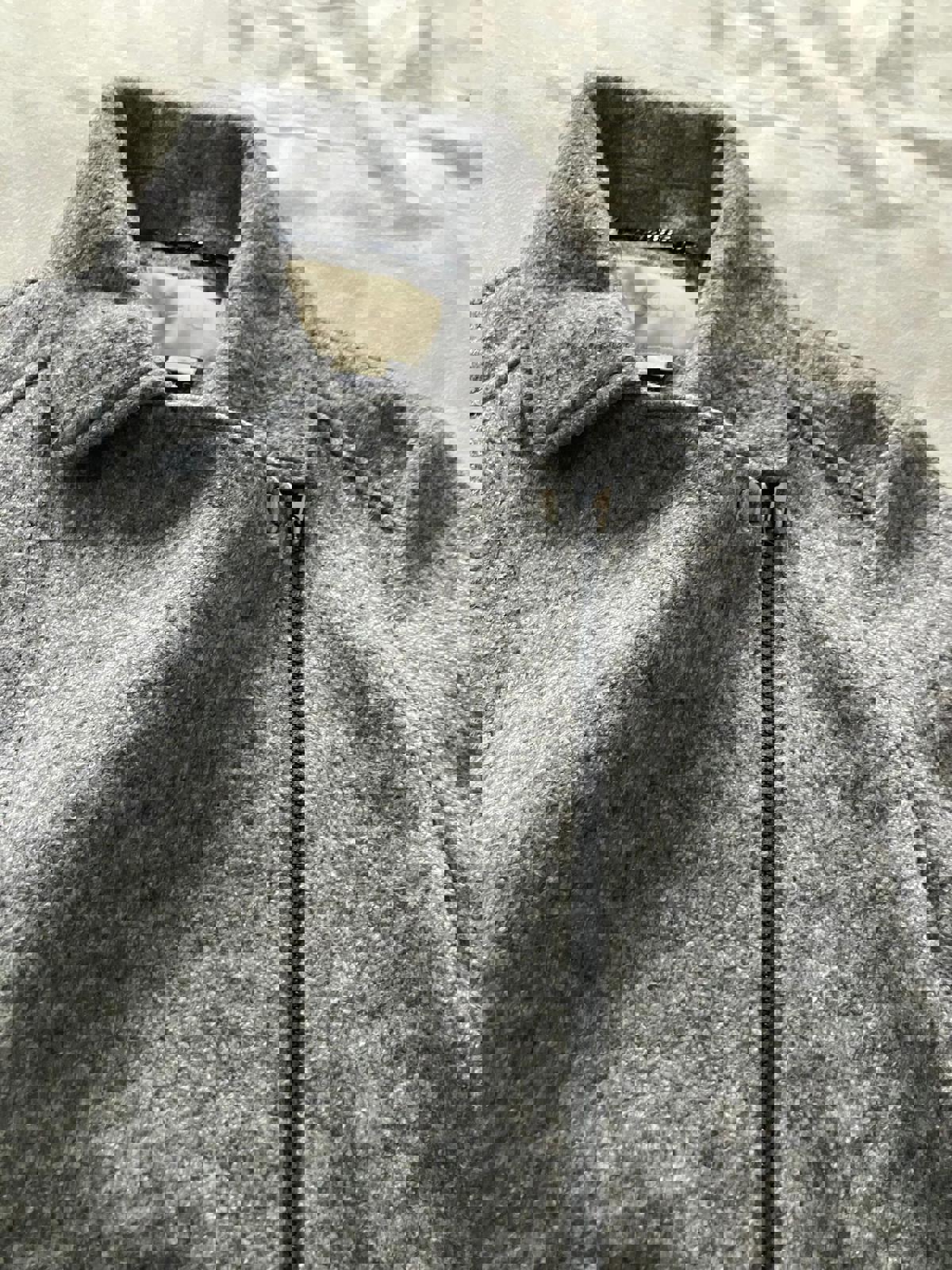 Lovely Grey Wool Blend Women's Jacket with Stylish Zip Detail