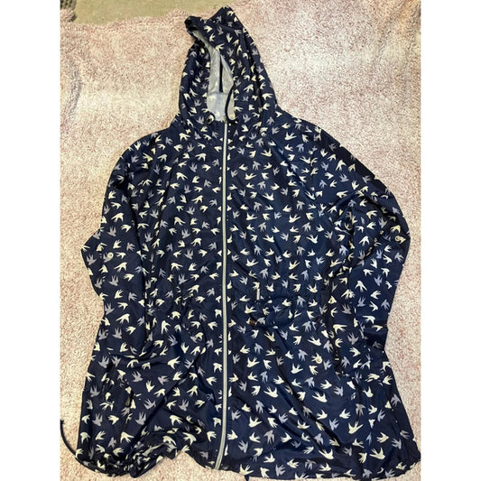 Atmosphere Navy Swallow Print Parka Jacket – Size L (UK 14–16)