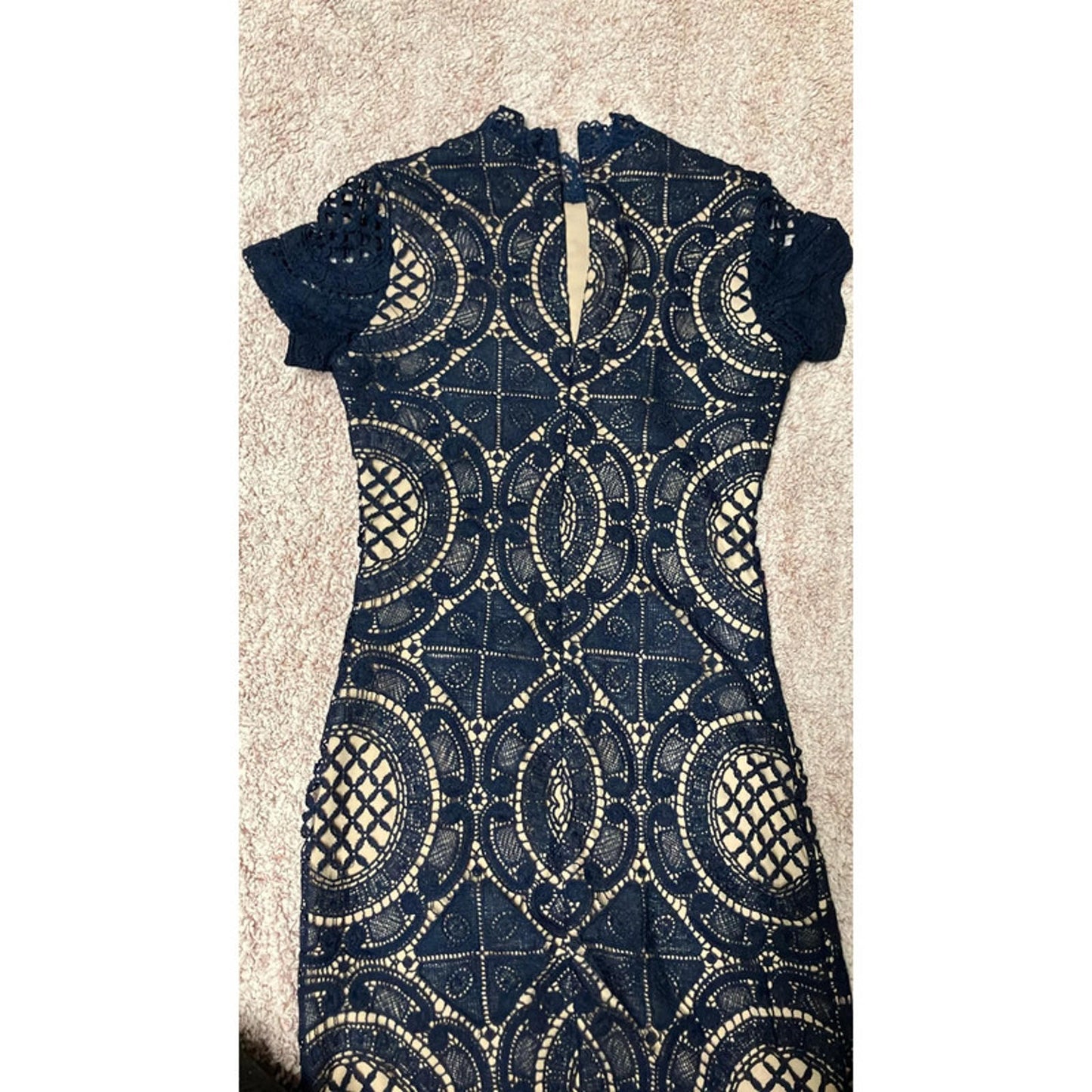Pink Boutique Navy Lace Bodycon Dress UK 8
