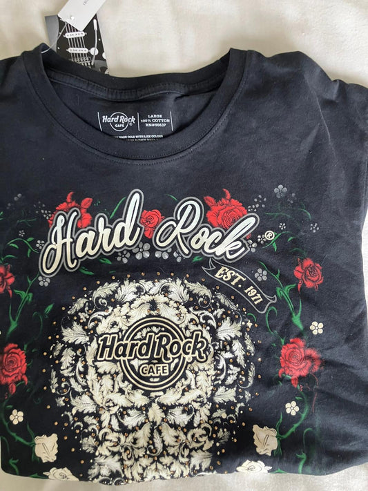Hard Rock Cafe Men's Black Graphic T-Shirt Large