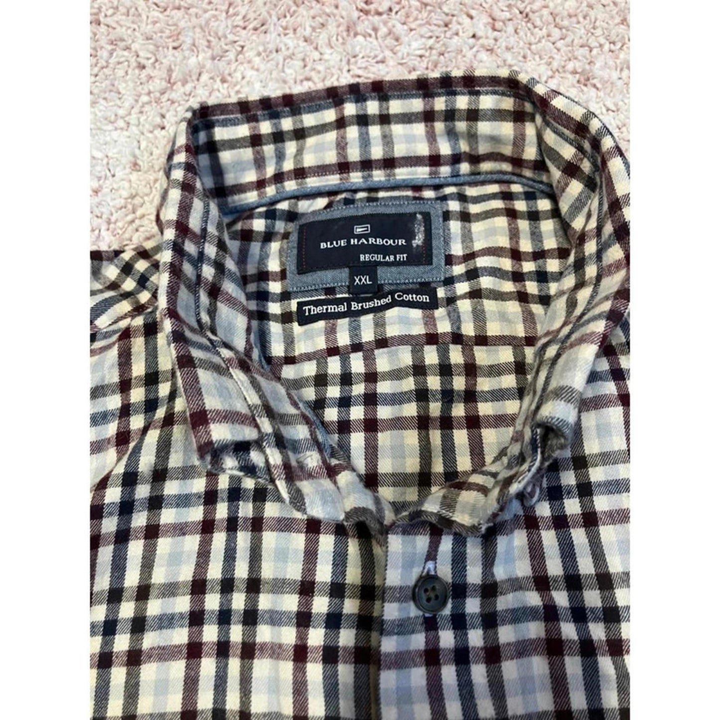 Men’s long sleeve check shirt by Blue Harbour (M&S).
