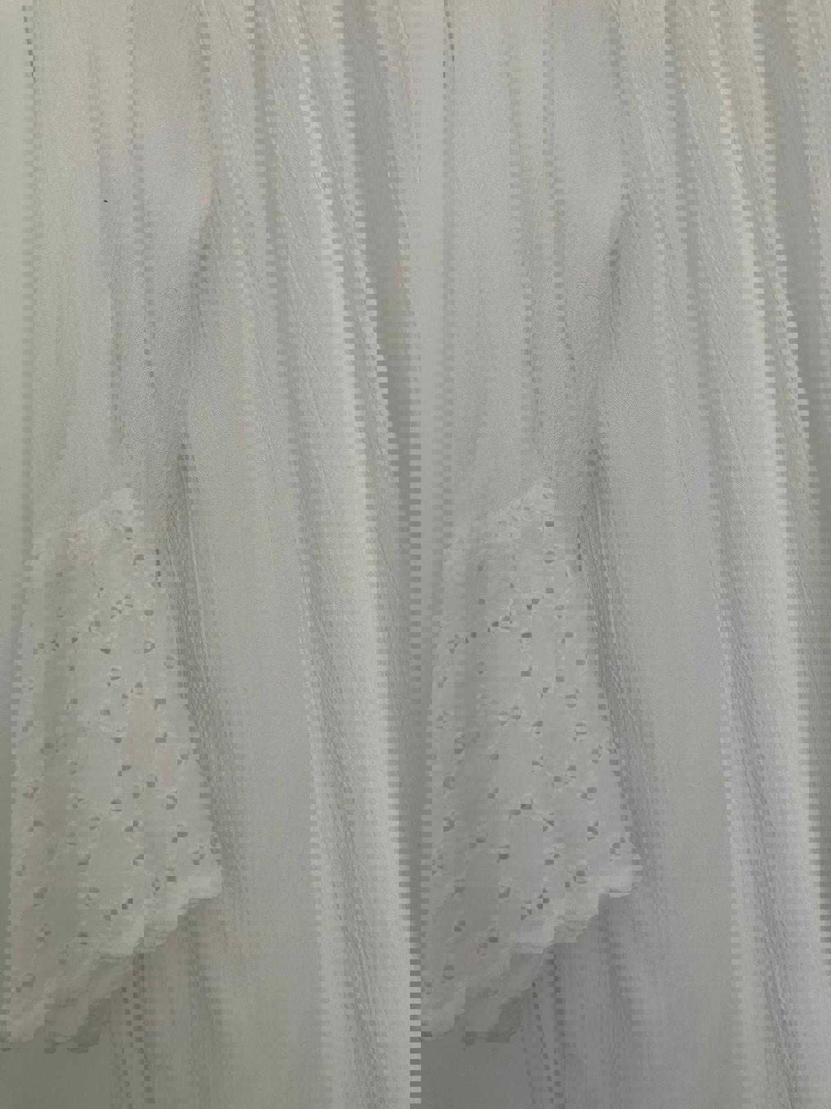 Lovely White Eyelet Detail Blouse - Size 8